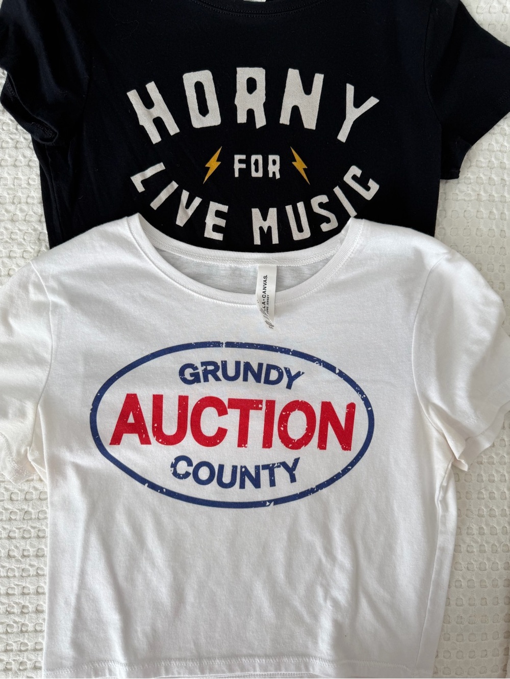 Graphic Crop Tees - both SIZE XS/S